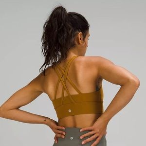 Lululemon Size 8 Energy Bra High Neck Long Line in Spiced Bronze
